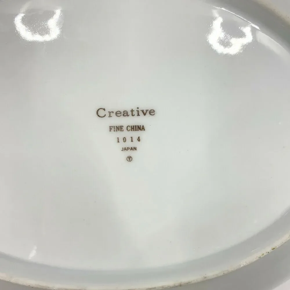 Vintage Starburst Oval Serving Vegetable Bowl Porcelain Atomic Made Japan